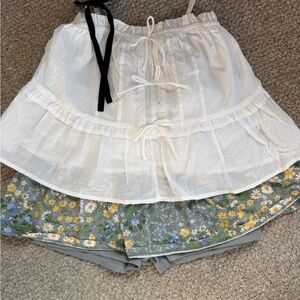 btween Green Skort with Yellow Floral Design